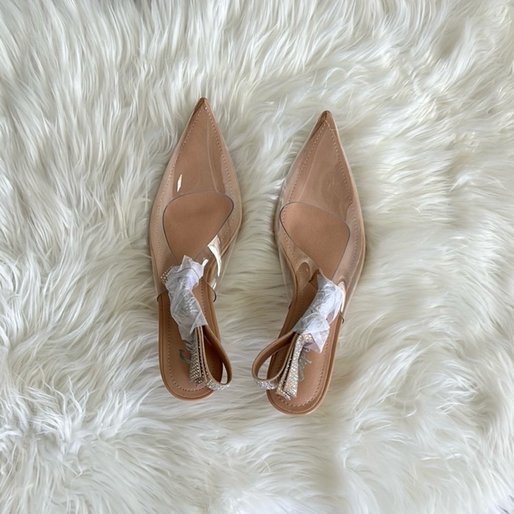 Cape Robbin Elegant Nude Slingback Heels Size 6.5